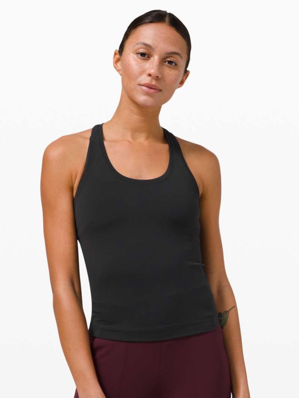 Lululemon Cool Racerback Shorter Length Nulu Black Cropped Length Yoga Tank Top